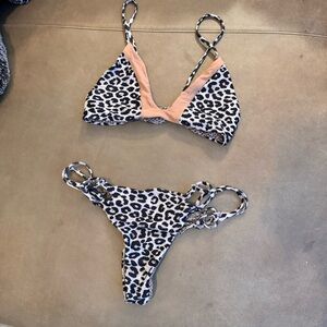 Acacia Swimwear Snow Leopard Bikini top and bottom